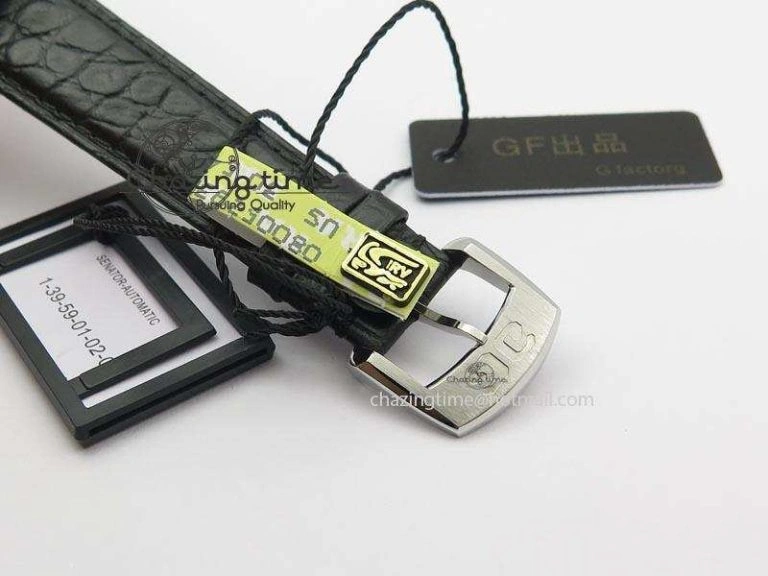 Senator Sixties SS Black Dial On Black Leather Strap A Stretchable 6656