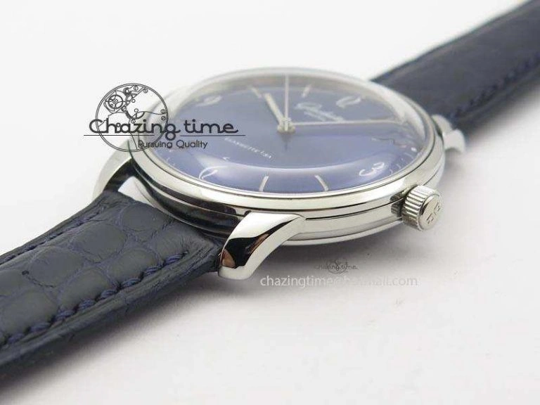 Durable Senator Sixties SS Blue Dial On Black Leather Strap A 6651