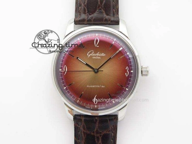 UrbanChic Senator Sixties SS Red Dial On Brown Leather Strap A 6647