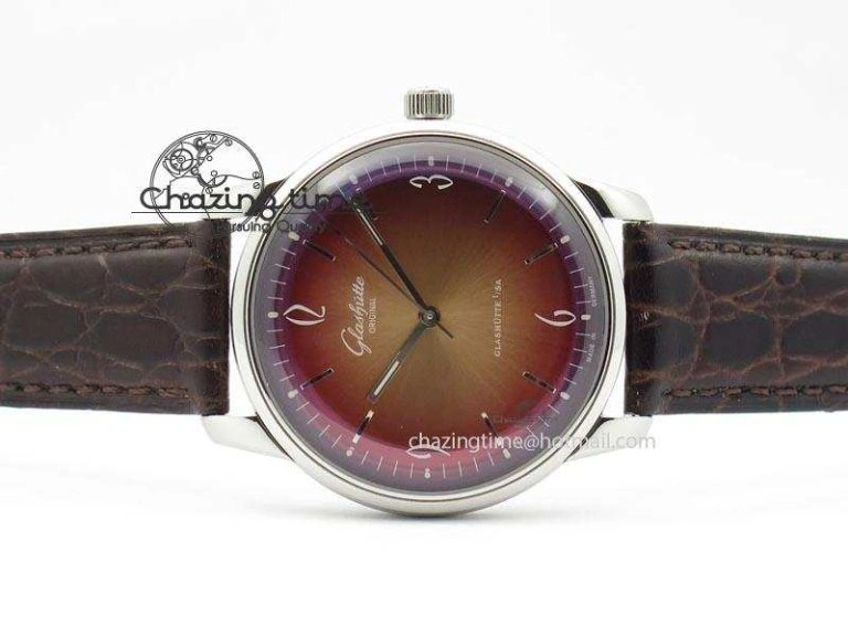 UrbanChic Senator Sixties SS Red Dial On Brown Leather Strap A 6647