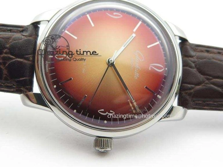 UrbanChic Senator Sixties SS Red Dial On Brown Leather Strap A 6647