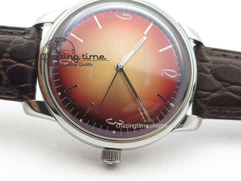 UrbanChic Senator Sixties SS Red Dial On Brown Leather Strap A 6647
