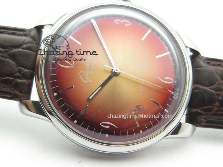 UrbanChic Senator Sixties SS Red Dial On Brown Leather Strap A 6647