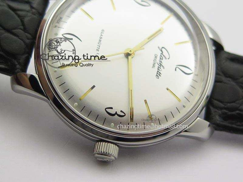 Senator Sixties SS White Dial On Black Leather Strap A Lightweight 6654
