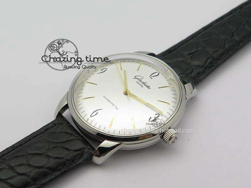 Senator Sixties SS White Dial On Black Leather Strap A Lightweight 6654