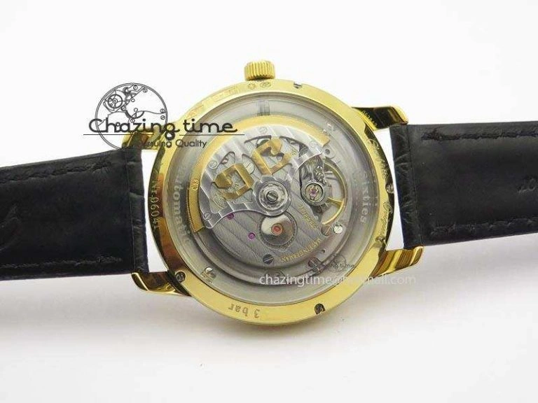 Senator Sixties YG Black Dial On Black Leather Strap A UrbanChic 6650