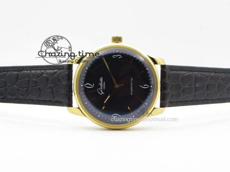 Senator Sixties YG Black Dial On Black Leather Strap A UrbanChic 6650