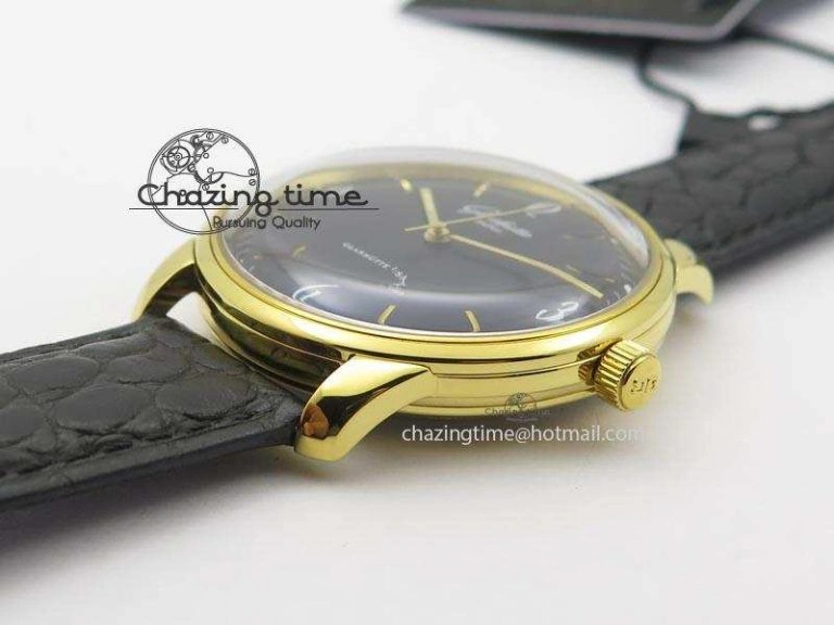 Senator Sixties YG Black Dial On Black Leather Strap A UrbanChic 6650