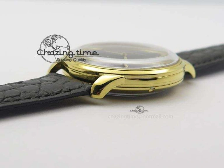 Senator Sixties YG Black Dial On Black Leather Strap A UrbanChic 6650