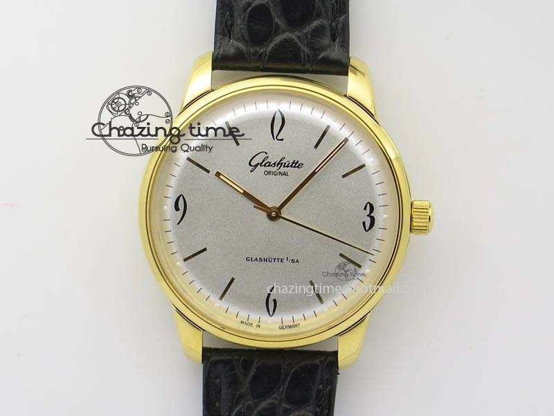 Senator Sixties YG White Dial On Black Leather Strap A Unisex 6653