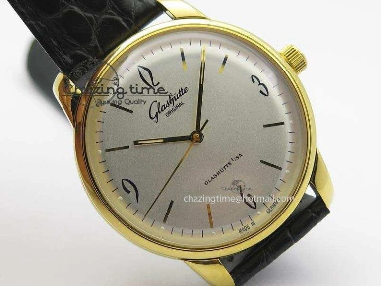 Senator Sixties YG White Dial On Black Leather Strap A Unisex 6653