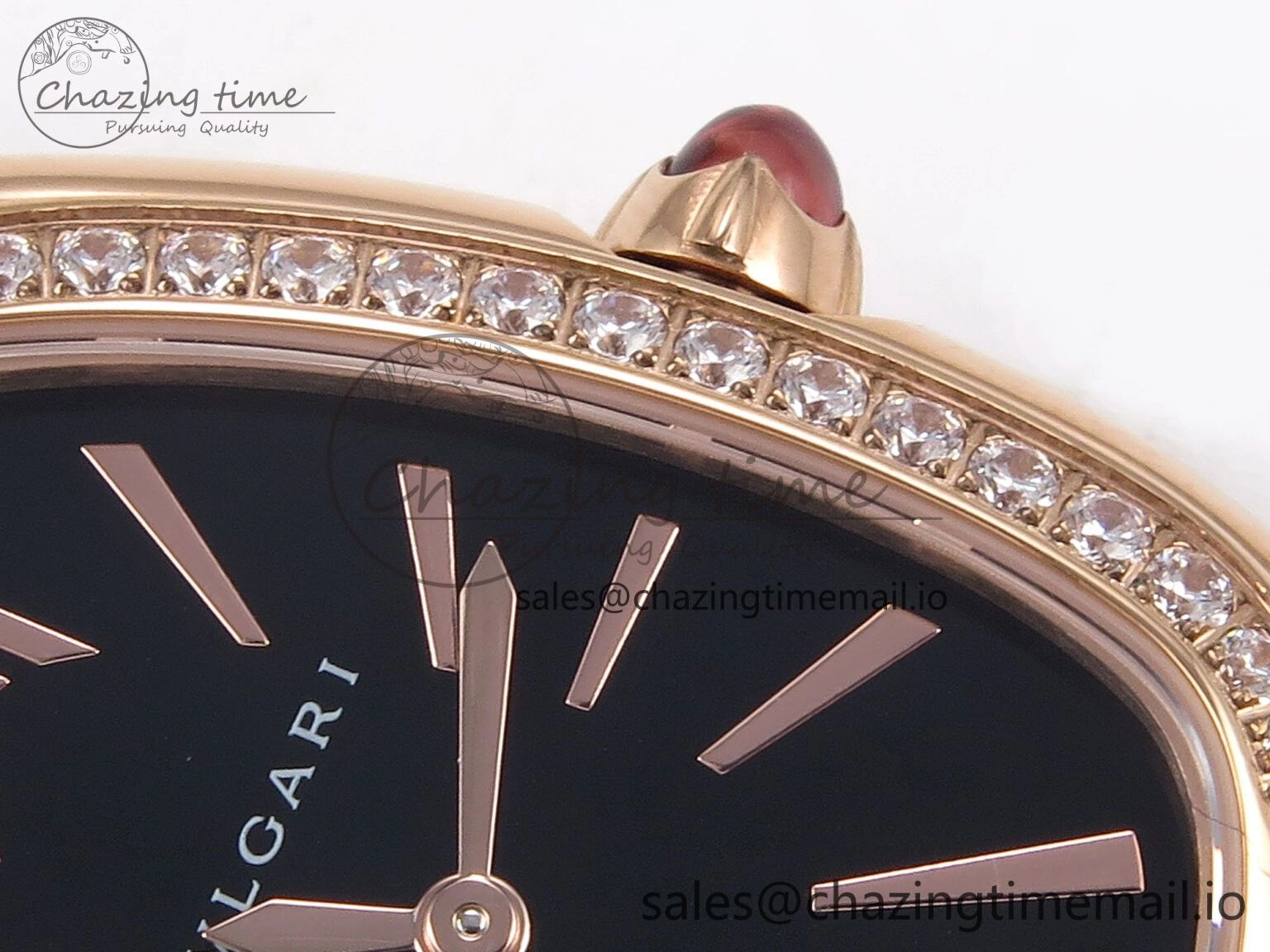 Serpenti Seduttori Watch RG BVF 1:1 Best Edition Black Dial Diamonds Bezel on RG Bracelet Swiss Quartz Lightweight 5814