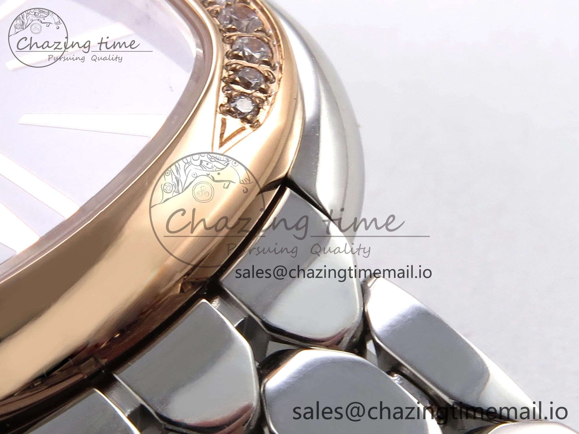 Lightweight Serpenti Seduttori Watch RG BVF 1:1 Best Edition Black Dial Diamonds Bezel on SS Bracelet Swiss Quartz 5813