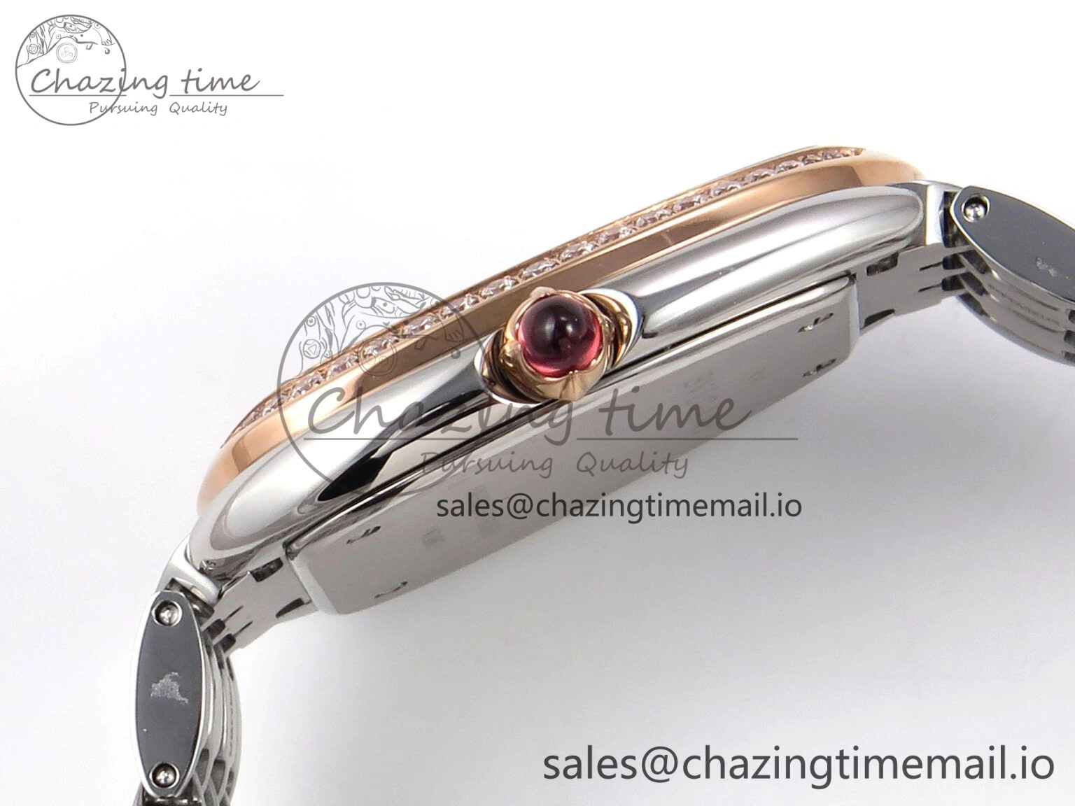 Lightweight Serpenti Seduttori Watch RG BVF 1:1 Best Edition Black Dial Diamonds Bezel on SS Bracelet Swiss Quartz 5813