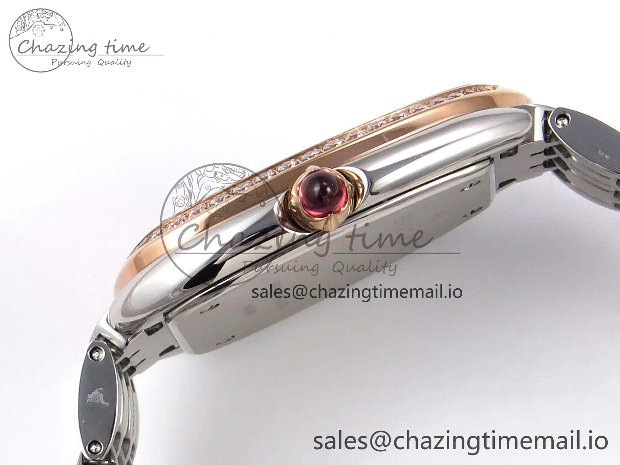 Lightweight Serpenti Seduttori Watch RG BVF 1:1 Best Edition Black Dial Diamonds Bezel on SS Bracelet Swiss Quartz 5813