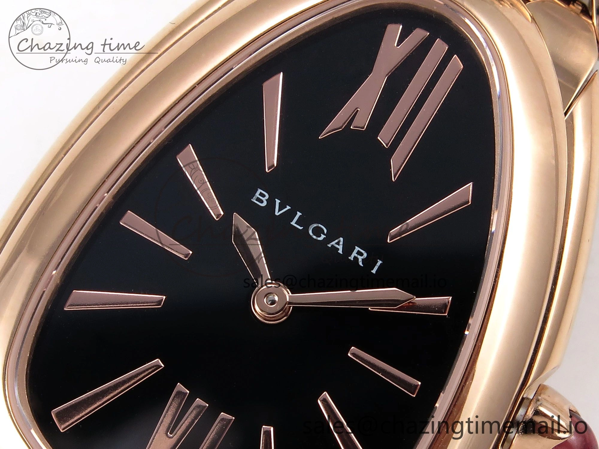 Serpenti Seduttori Watch RG BVF 1:1 Best Edition Black Dial on RG Bracelet Swiss Quartz EasyCare 5816