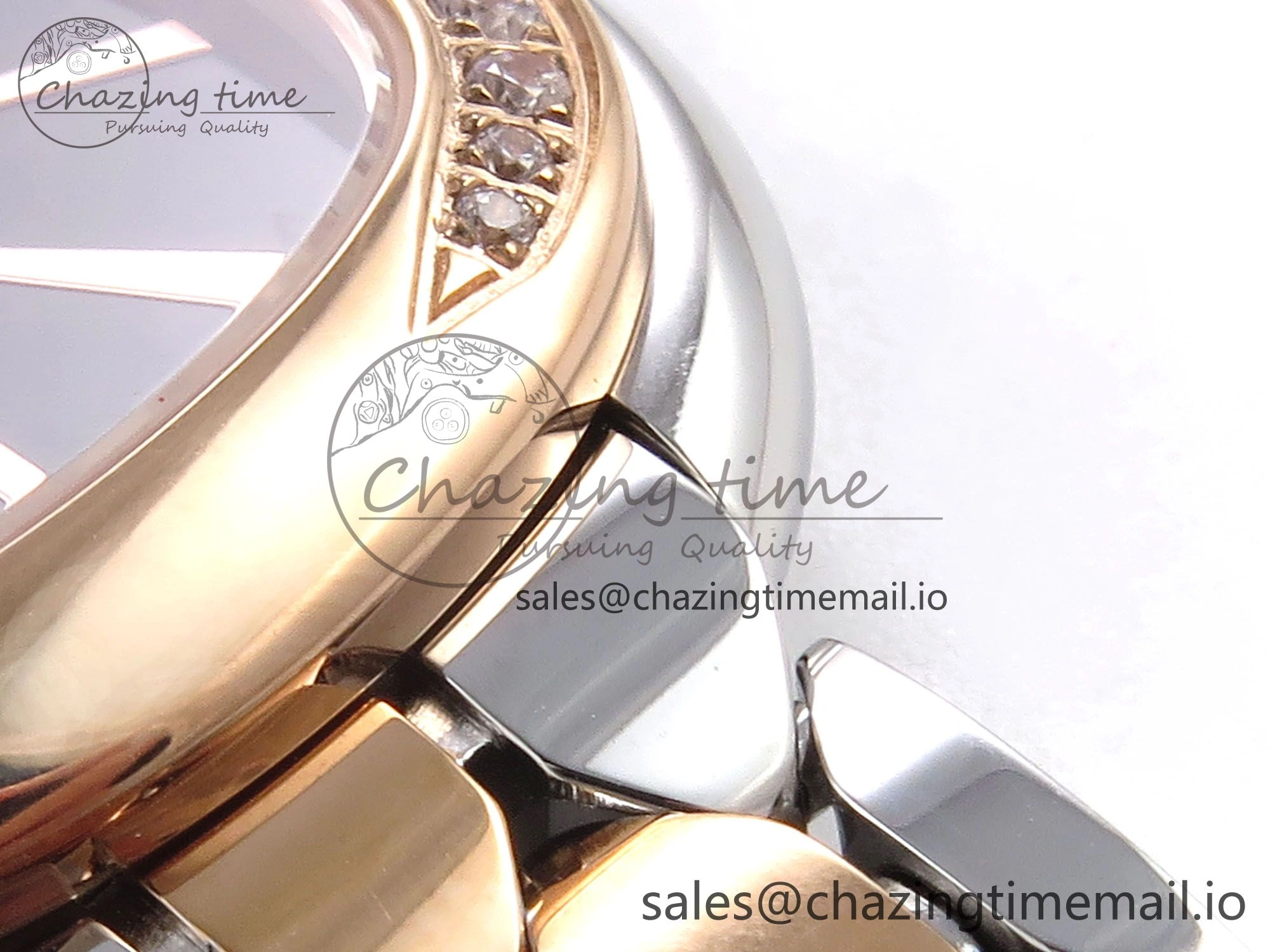 NewStyle Serpenti Seduttori Watch RG SS BVF 1:1 Best Edition Black Dial Diamonds Bezel on RG SS Bracelet Swiss Quartz 5811