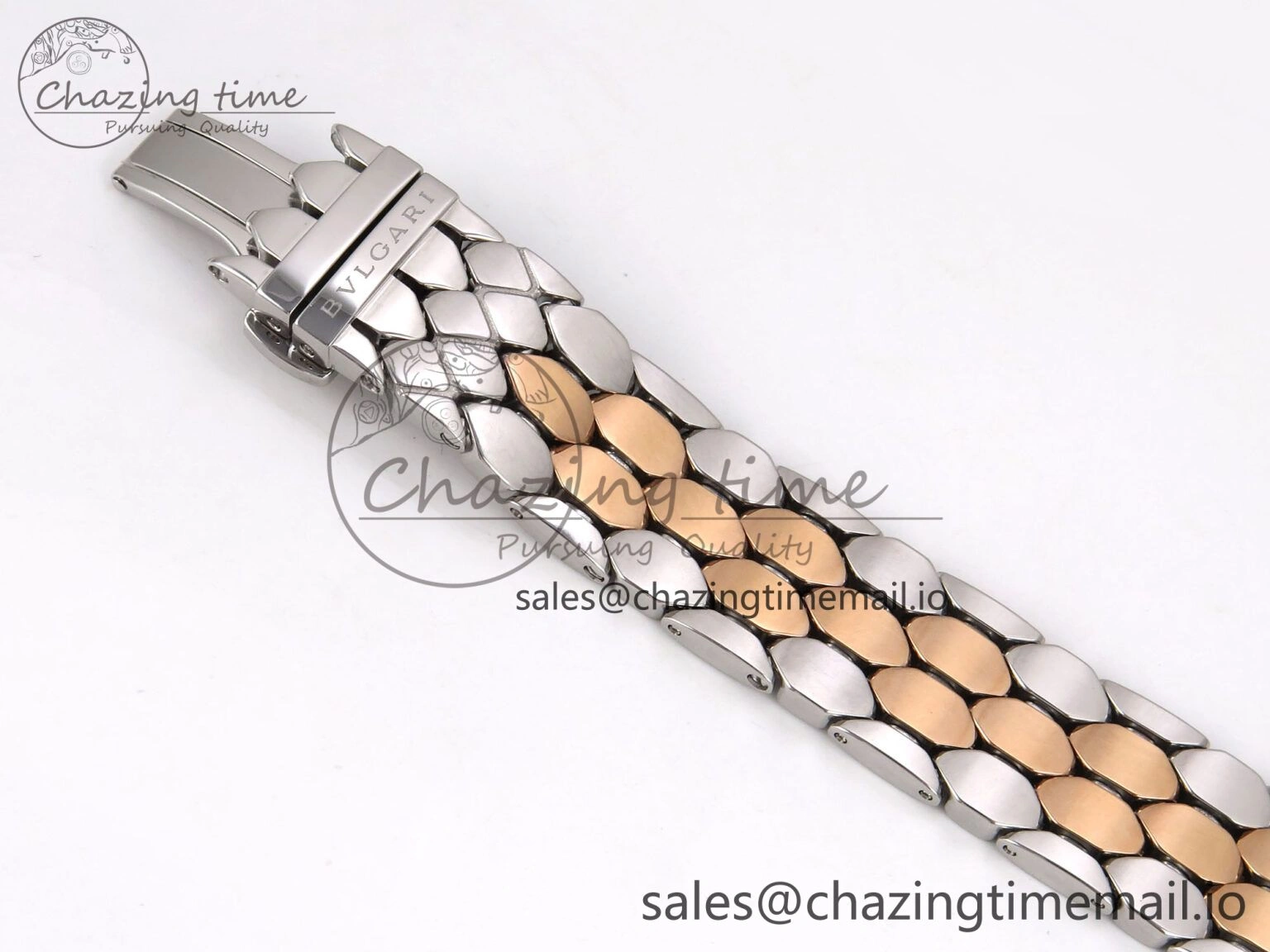 NewStyle Serpenti Seduttori Watch RG SS BVF 1:1 Best Edition Black Dial Diamonds Bezel on RG SS Bracelet Swiss Quartz 5811