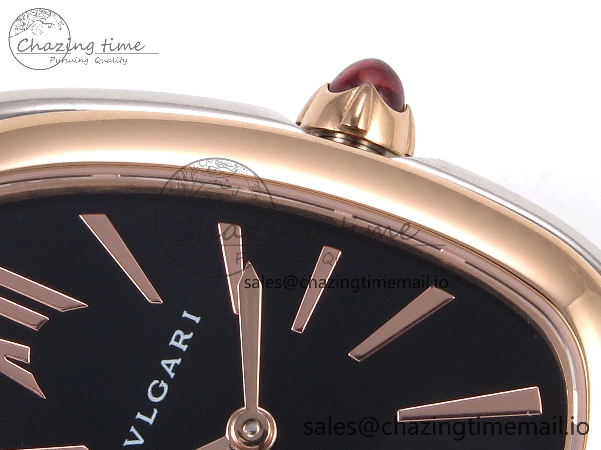 NewStyle Serpenti Seduttori Watch RG SS BVF 1:1 Best Edition Black Dial on RG SS Bracelet Swiss Quartz 5810