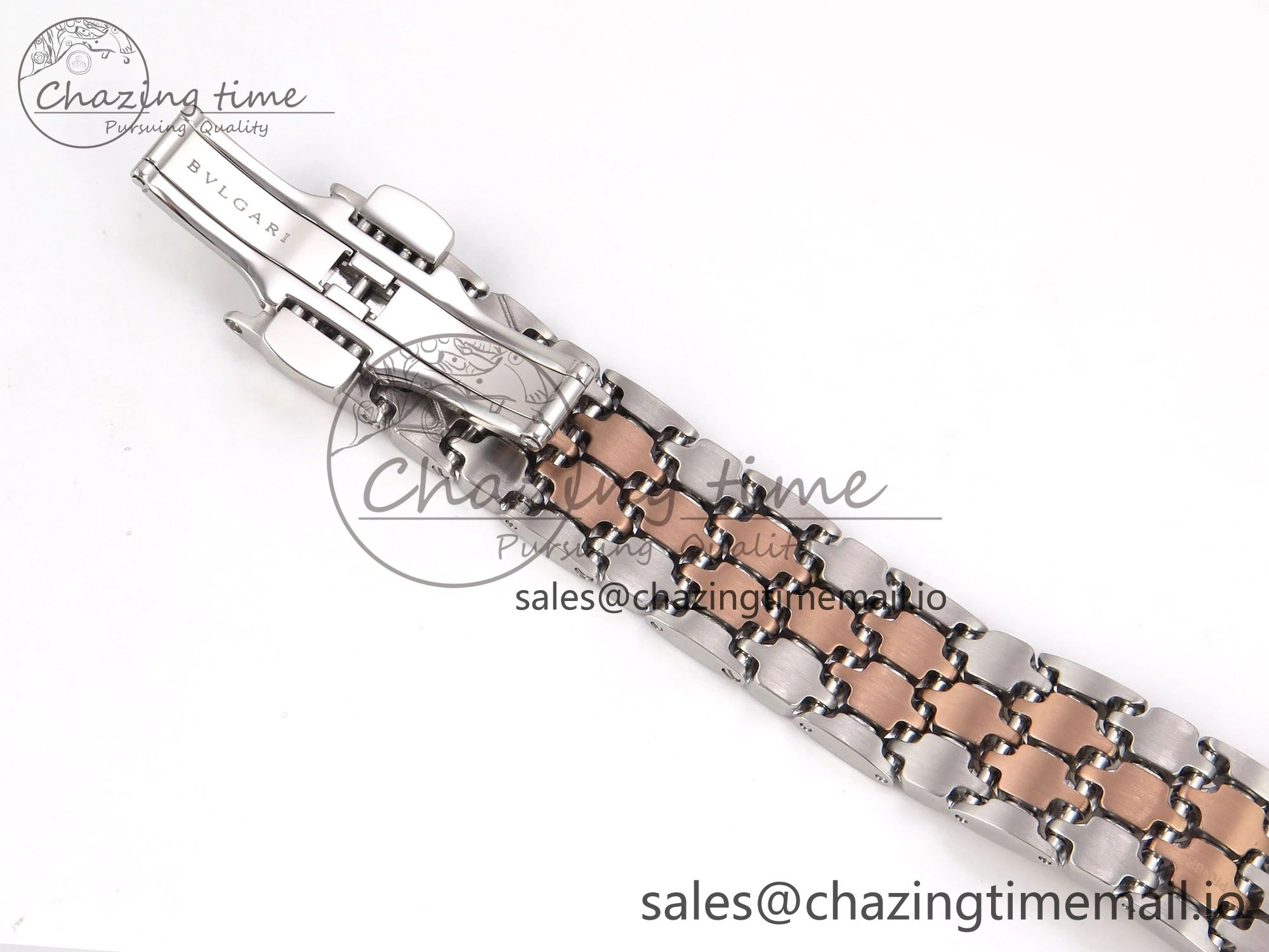 NewStyle Serpenti Seduttori Watch RG SS BVF 1:1 Best Edition Black Dial on RG SS Bracelet Swiss Quartz 5810