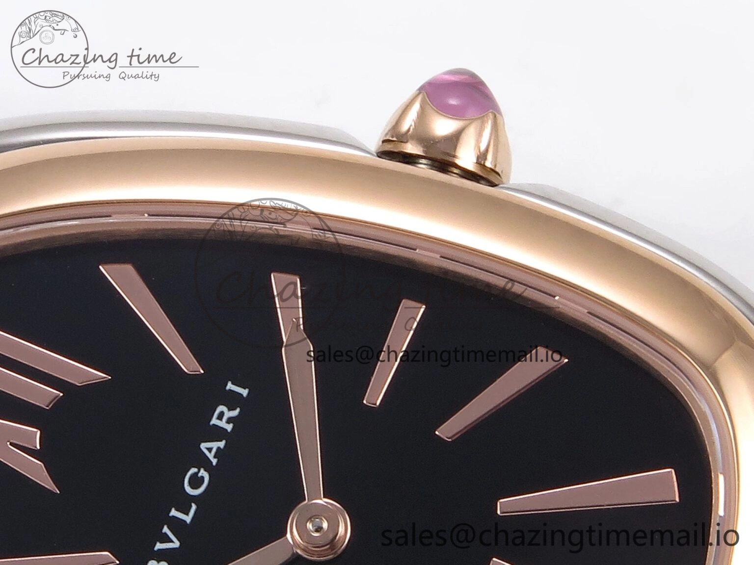 TimelessDesign Serpenti Seduttori Watch RG SS BVF 1:1 Best Edition Black Dial on SS Bracelet Swiss Quartz 5812