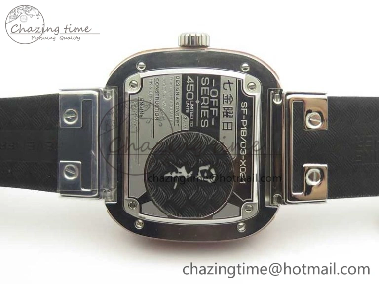 Seven Friday P1B 03 Japan Limited Edition SVF 1:1 Best Edition on White Leather Strap Miyota 82S7 ( Free Extra Strap ) TechFriendly 4911