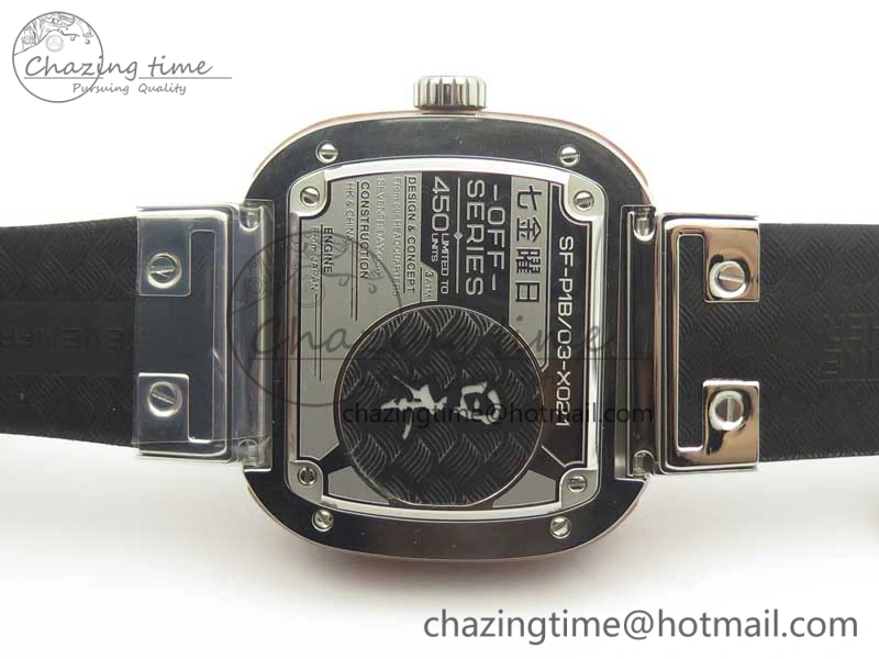 Seven Friday P1B 03 Japan Limited Edition SVF 1:1 Best Edition on White Leather Strap Miyota 82S7 ( Free Extra Strap ) TechFriendly 4911