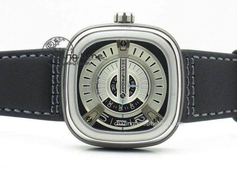 SevenFriday M1-1 SWF 1:1 Best Edition Silver Dial on Black Leather Strap Miyota SmartChoice 9653