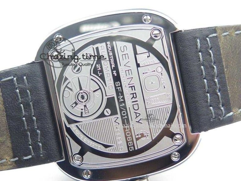 SevenFriday M1-1 SWF 1:1 Best Edition Silver Dial on Black Leather Strap Miyota SmartChoice 9653