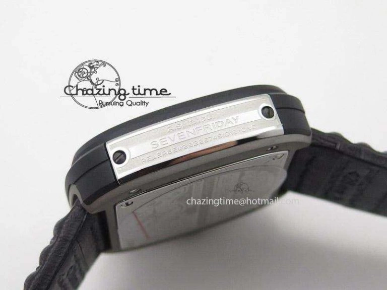 SevenFriday M2-1 SWF 1:1 Best Edition Black Dial on Black Leather Strap Miyota Flexible 9648