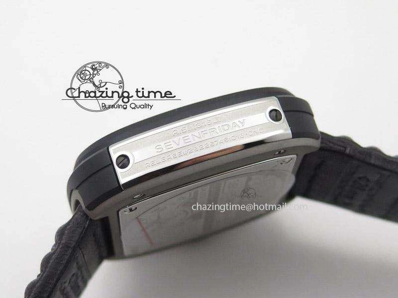 SevenFriday M2-1 SWF 1:1 Best Edition Black Dial on Black Leather Strap Miyota Flexible 9648