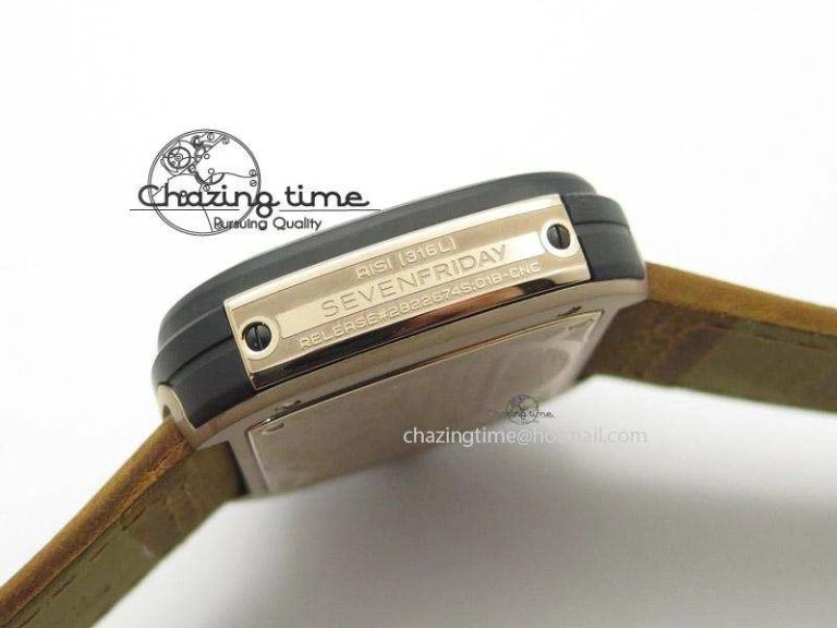 ZipUp SevenFriday M2-2 V6F Best Edition Black Dial On Brown Leather Strap Miyota 9641