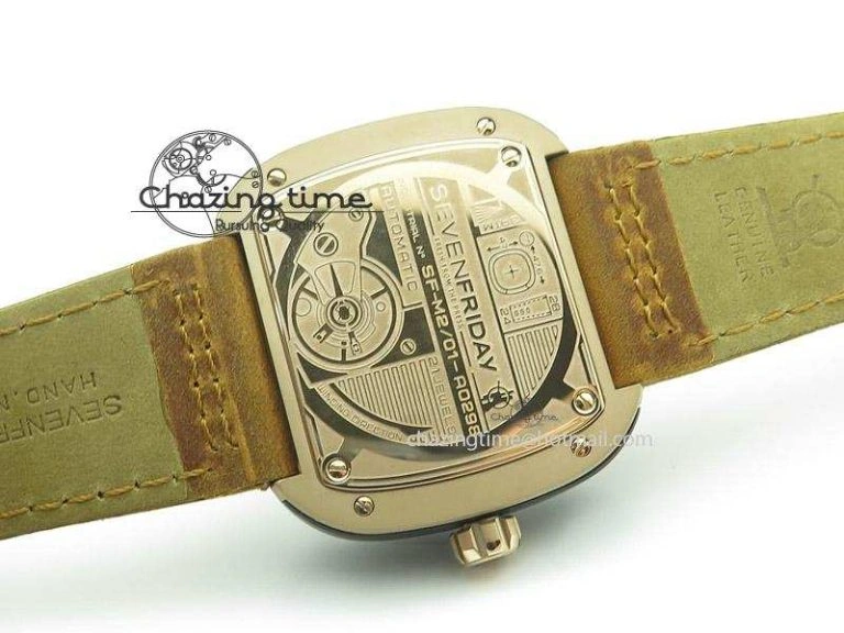 ZipUp SevenFriday M2-2 V6F Best Edition Black Dial On Brown Leather Strap Miyota 9641