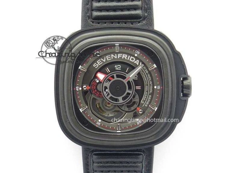 ZipUp SevenFriday M2-2 V6F Best Edition Black Dial On Brown Leather Strap Miyota 9641