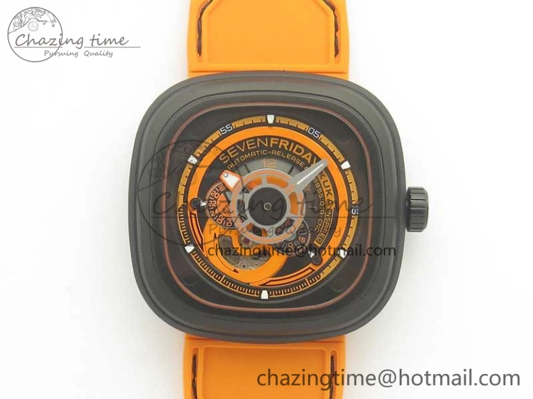 ZipUp SevenFriday M2-2 V6F Best Edition Black Dial On Brown Leather Strap Miyota 9641