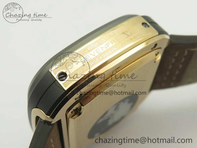 WrinkleFree SevenFriday M2 02 SVF 1:1 Best Edition Black Dial on Brown Leather Strap Miyota 9626
