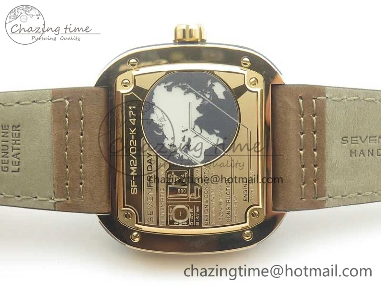 WrinkleFree SevenFriday M2 02 SVF 1:1 Best Edition Black Dial on Brown Leather Strap Miyota 9626