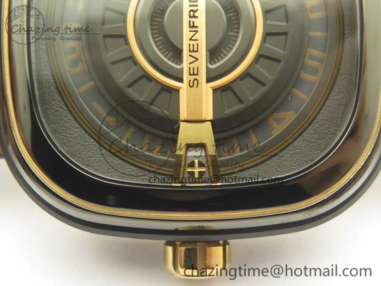 WrinkleFree SevenFriday M2 02 SVF 1:1 Best Edition Black Dial on Brown Leather Strap Miyota 9626