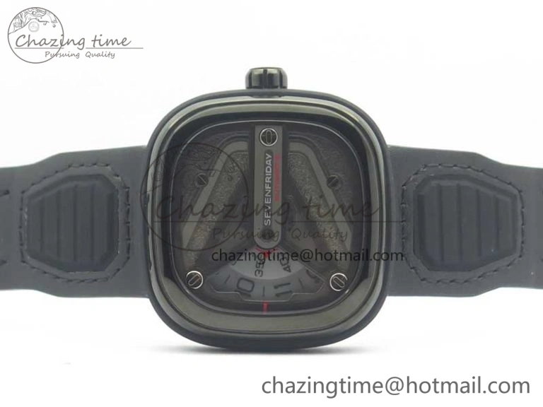 SevenFriday M3-01 PVD-LE SVF 1:1 Best Edition Black Dial On Black Leather Strap Miyota 8215 (Free Rubber Strap) Soft 9627