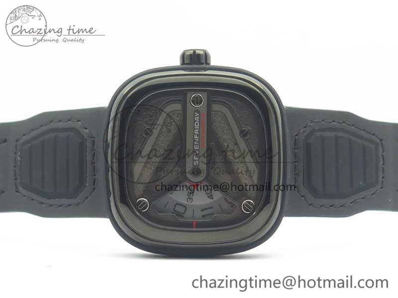 SevenFriday M3-01 PVD-LE SVF 1:1 Best Edition Black Dial On Black Leather Strap Miyota 8215 (Free Rubber Strap) Soft 9627