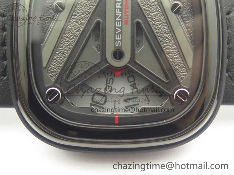 SevenFriday M3-01 PVD-LE SVF 1:1 Best Edition Black Dial On Black Leather Strap Miyota 8215 (Free Rubber Strap) Soft 9627