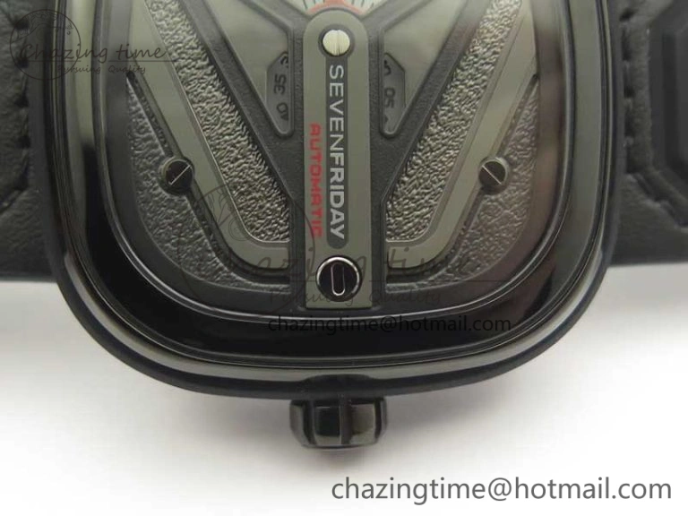 SevenFriday M3-01 PVD-LE SVF 1:1 Best Edition Black Dial On Black Leather Strap Miyota 8215 (Free Rubber Strap) Soft 9627