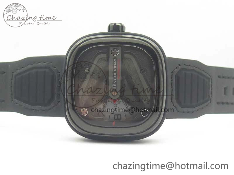 SevenFriday M3 01 SVF 1:1 Best Edition Black Dial on Black Leather Strap Miyota 8215 (Free Extra Strap) TopPick 9625