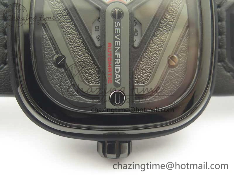 SevenFriday M3 01 SVF 1:1 Best Edition Black Dial on Black Leather Strap Miyota 8215 (Free Extra Strap) TopPick 9625