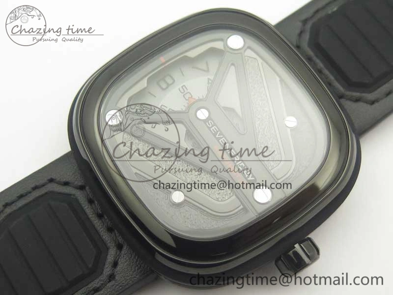 SevenFriday M3 01 SVF 1:1 Best Edition Black Dial on Black Leather Strap Miyota 8215 (Free Extra Strap) TopPick 9625