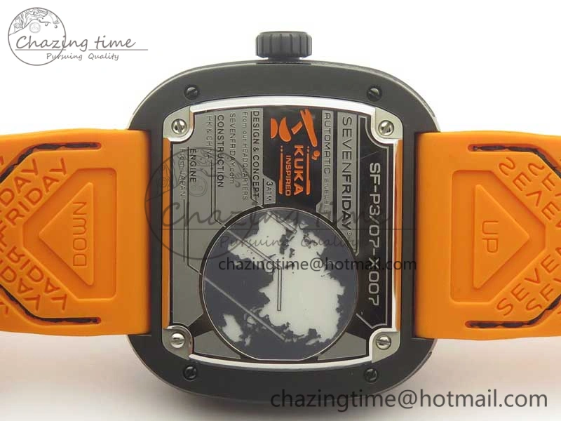 FreshLook SevenFriday P1-3 SVF 1:1 Best Edition Orange Dial on Rubber Strap Miyota 82S7(Free Black Rubber Strap) 9624