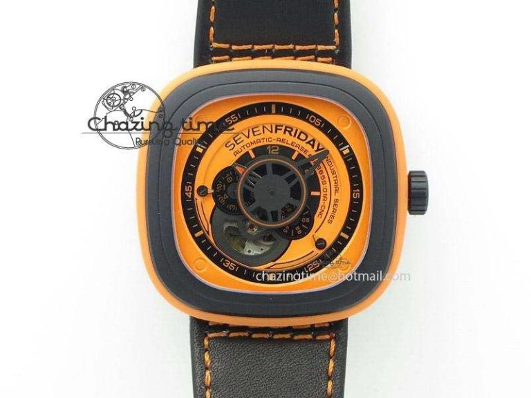 SevenFriday P1-3 SWF 1:1 Best Edition on Black Leather Strap Miyota 82S Functional 9645