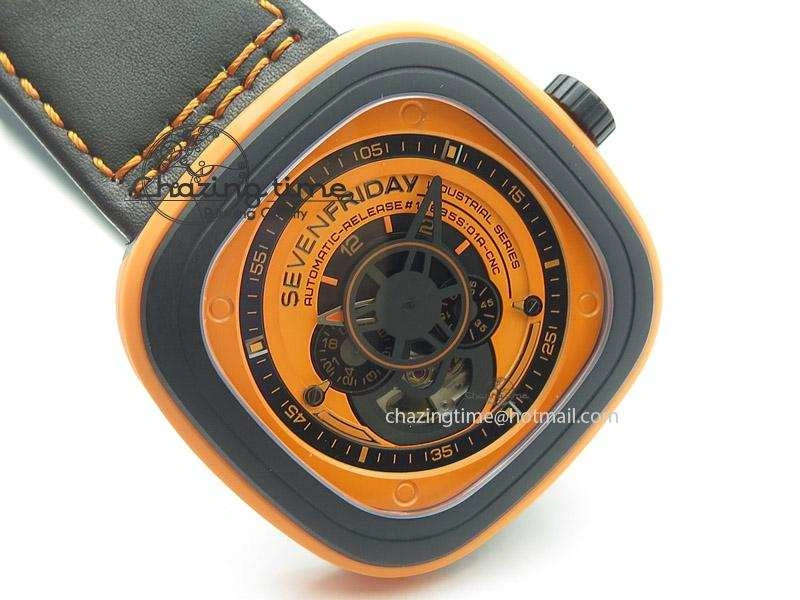 SevenFriday P1-3 SWF 1:1 Best Edition on Black Leather Strap Miyota 82S Functional 9645
