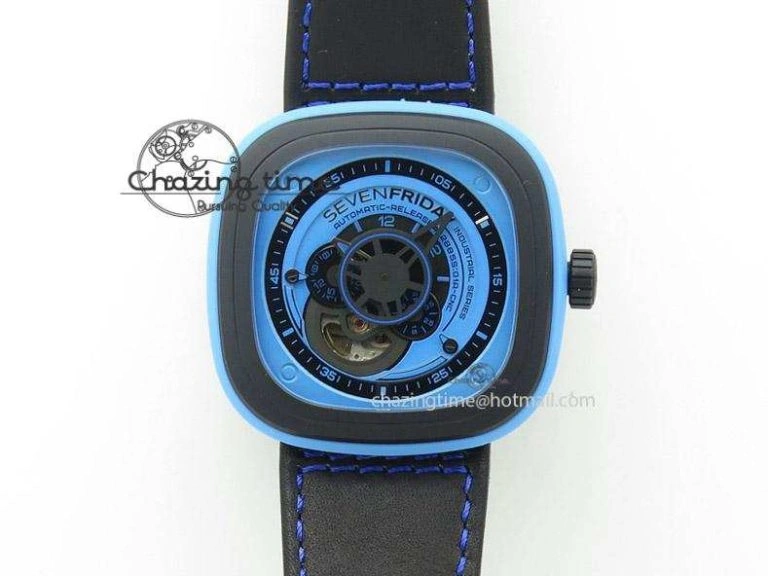 Timeless SevenFriday P1-4 SWF 1:1 Best Edition on Black Leather Strap Miyota 82S 9647