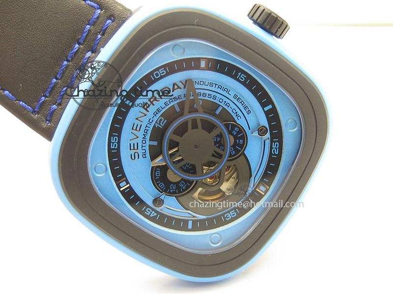 Timeless SevenFriday P1-4 SWF 1:1 Best Edition on Black Leather Strap Miyota 82S 9647